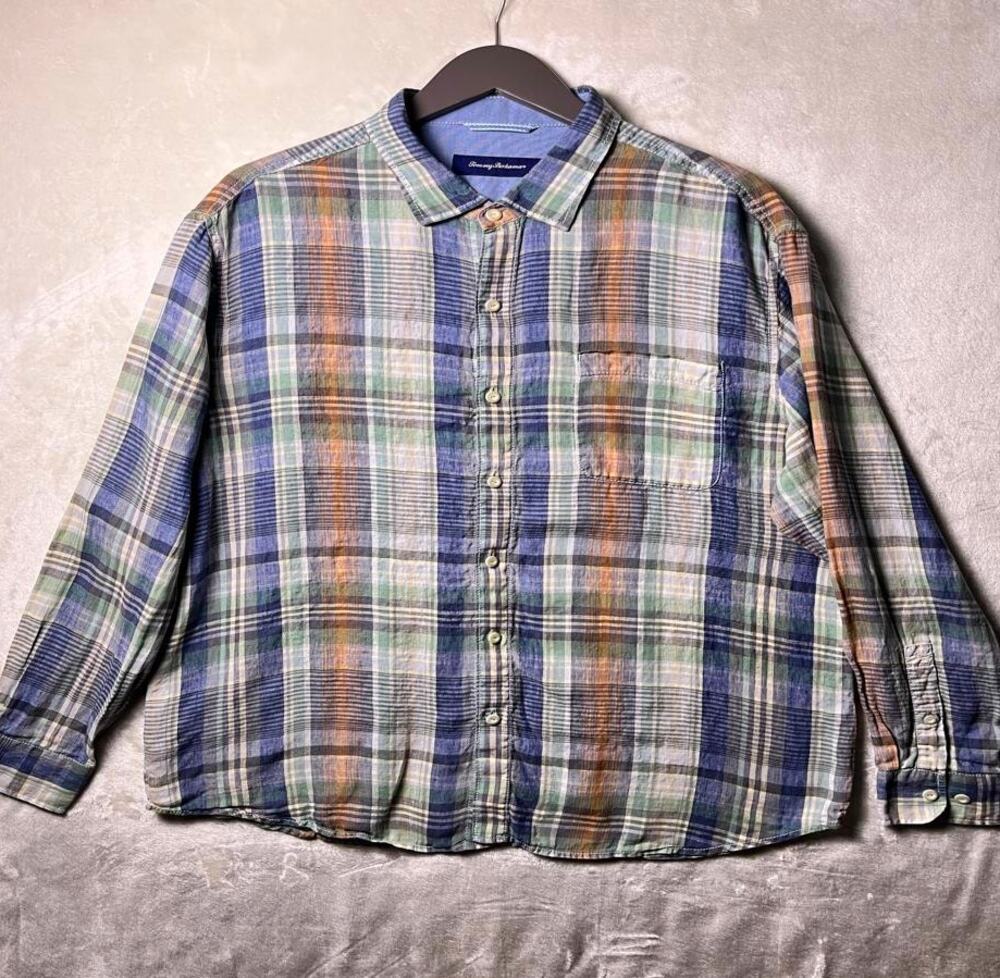 Tommy Bahama 100% Linen Button Up Shirt Men's XL Coastal Resort Heritage Relax